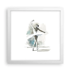 Poster in einem weißen Rahmen - In einen Schwan verzaubert - 30x30 cm