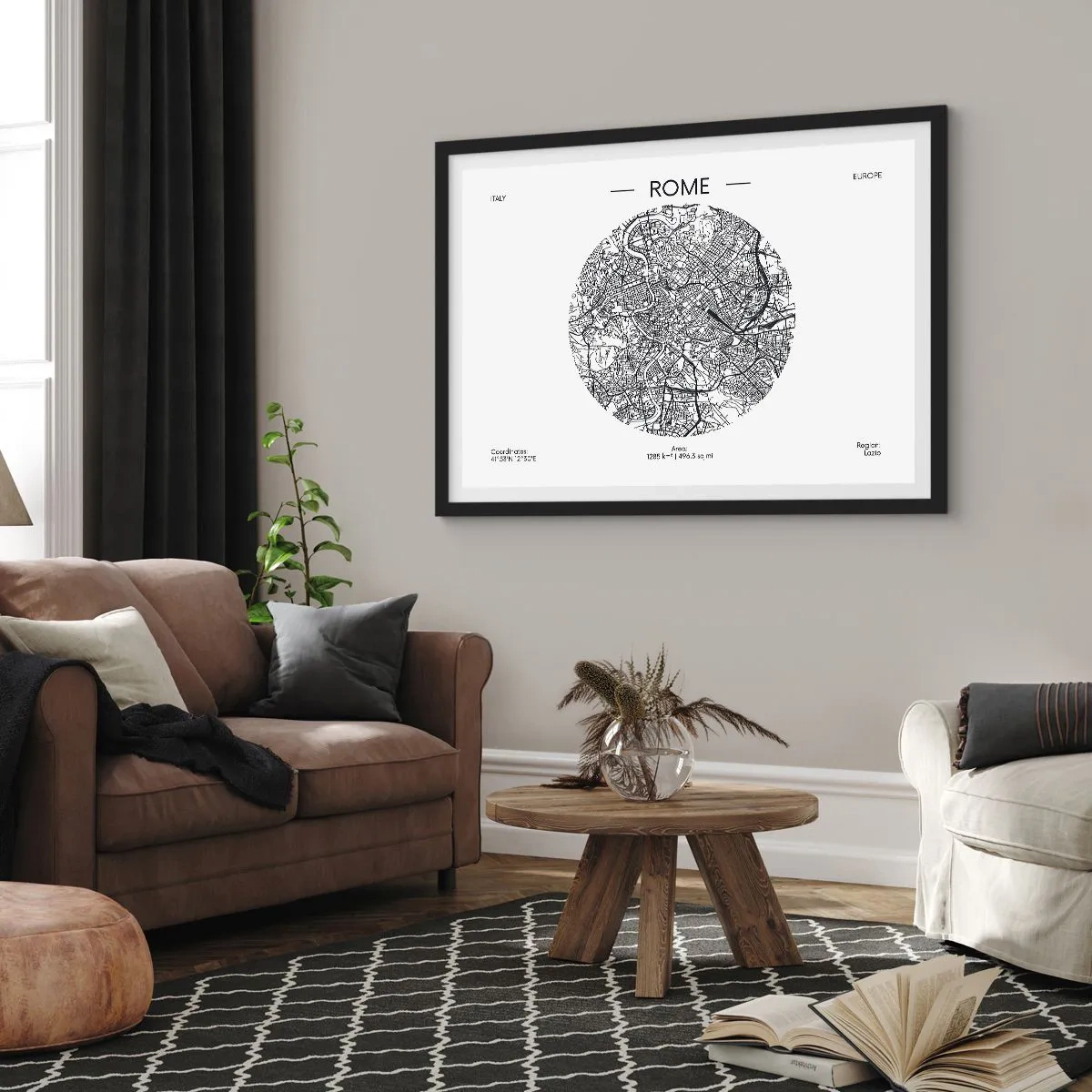 Poster in einem schwarzem Rahmen - Anatomie von Rom - 50x40 cm