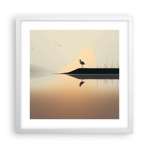 Poster in einem weißen Rahmen - Herr am See - 40x40 cm