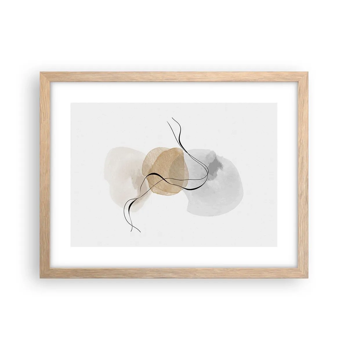 Poster in einem Rahmen aus heller Eiche - Luftperlen - 40x30 cm