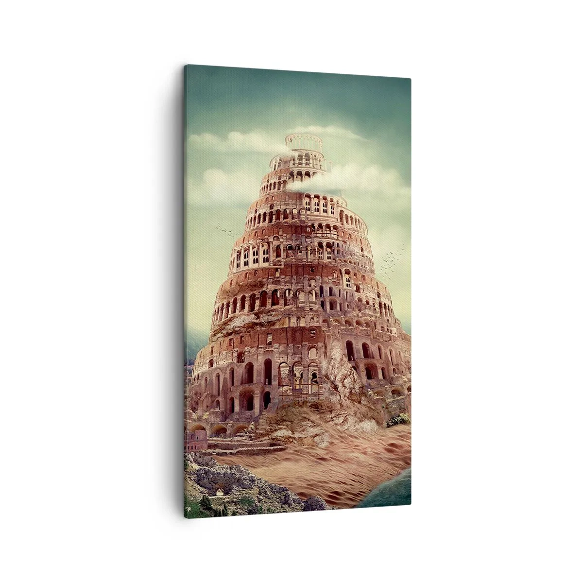 Bild auf Leinwand - Leinwandbild - Turm von Babylon - 45x80 cm