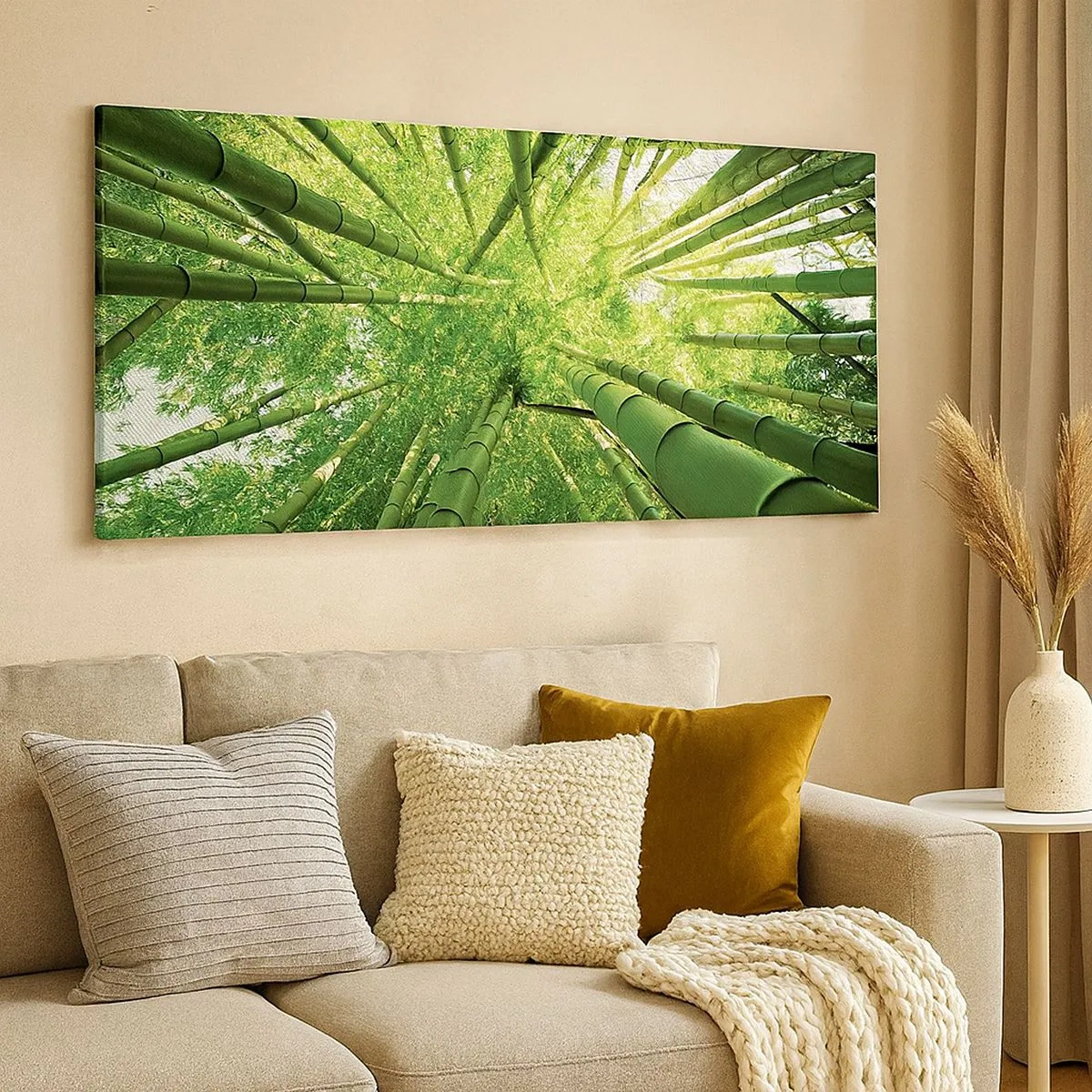 Bild auf Leinwand - Leinwandbild - In einem Bambushain - 100x40 cm