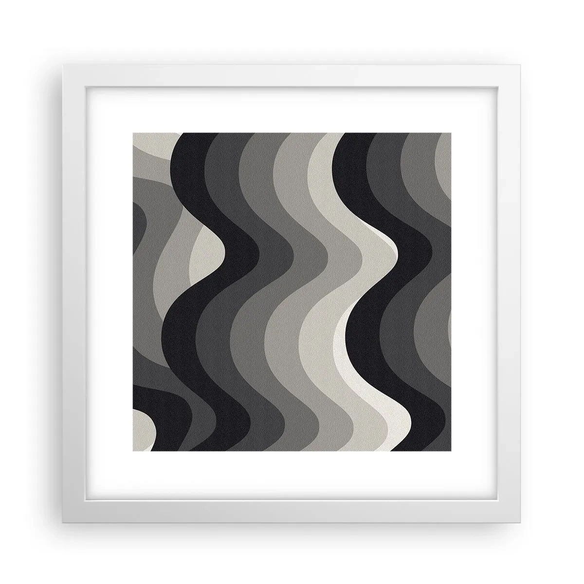 Poster in einem weißen Rahmen - Eine Welle nach der anderen - 30x30 cm