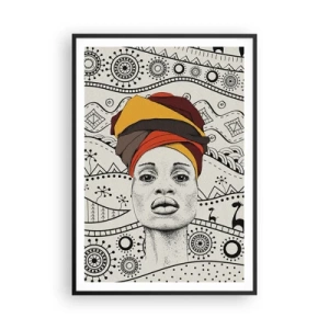 Poster in einem schwarzem Rahmen - Afrikanisches Porträt - 70x100 cm