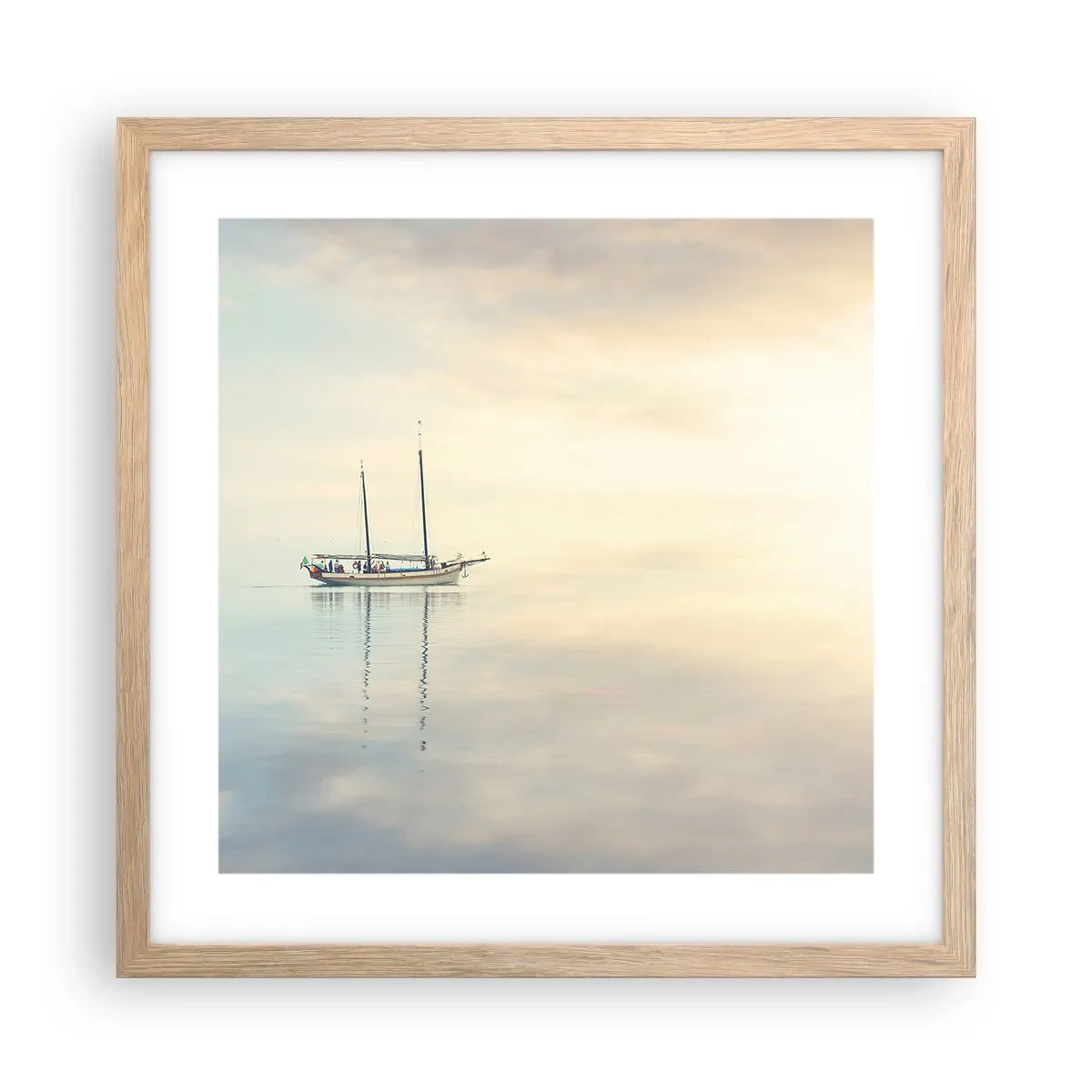 Poster in einem Rahmen aus heller Eiche - Im Meer der Stille - 40x40 cm