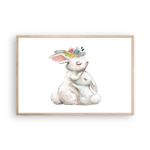 Poster in einem Rahmen aus heller Eiche - Bei Mama ist's am schönsten - 91x61 cm