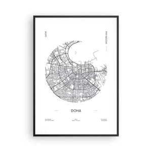 Poster in einem schwarzem Rahmen - Anatomie von Doha - 70x100 cm