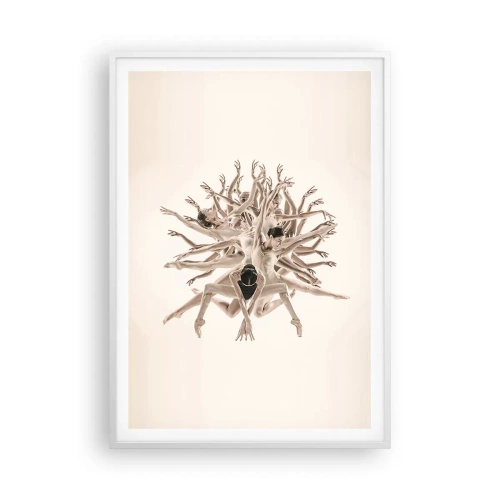 Poster in einem weißen Rahmen - Aufblühen im Tanz - 70x100 cm