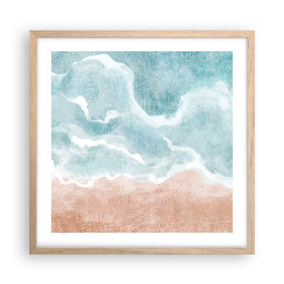 Poster in einem Rahmen aus heller Eiche - Cloud-Abstraktion - 50x50 cm