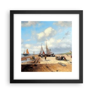 Poster in einem schwarzem Rahmen - Nach einem erfolgreichen Fischfang - 30x30 cm