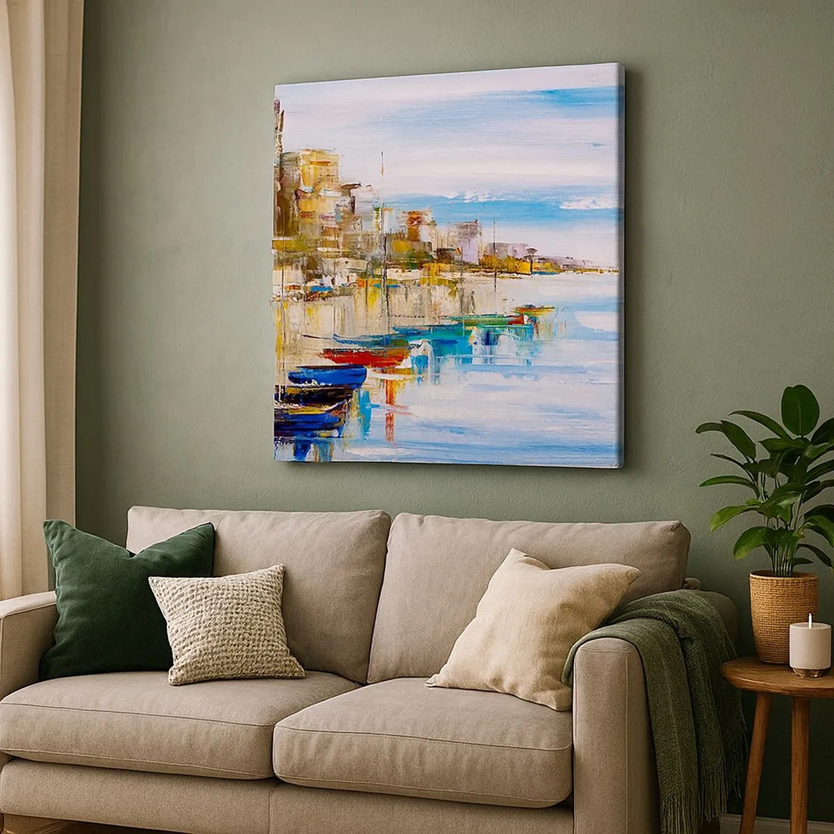 Bild auf Leinwand - Leinwandbild - Bunte urbane Oase - 30x30 cm