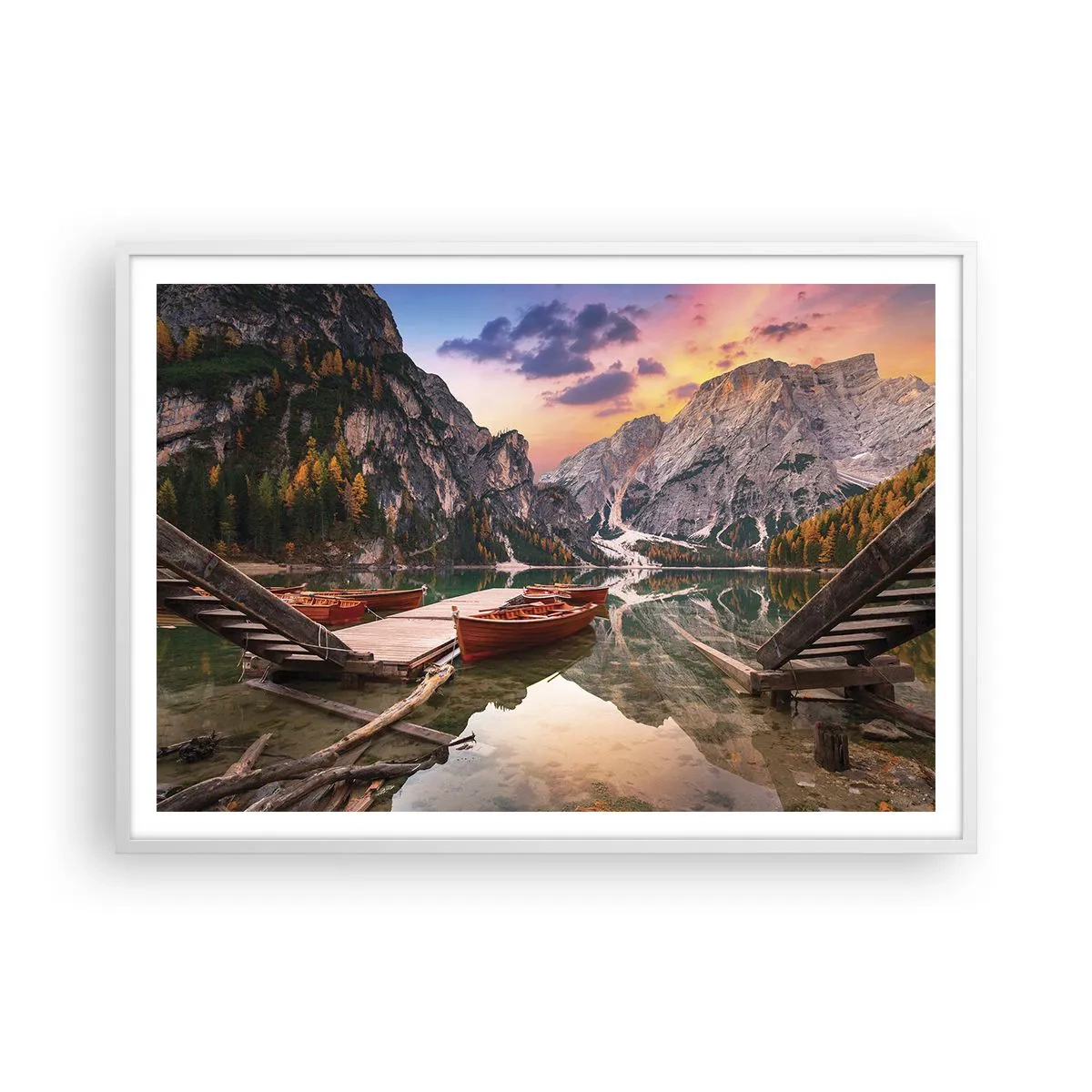 Poster in einem weißen Rahmen - Versprechen des Tages - 100x70 cm