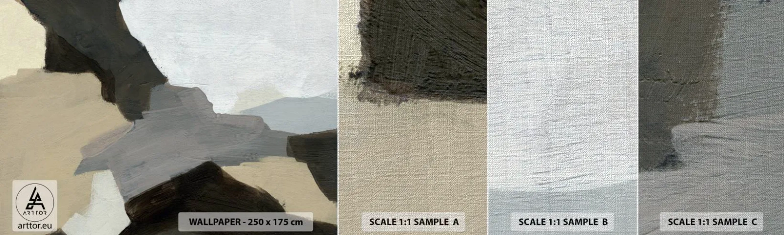 Fototapeten Muster Premium Canvas - Abstraktion: Scheideweg des Graus - Abstraktion, Stück, Farben - 100x30 cm