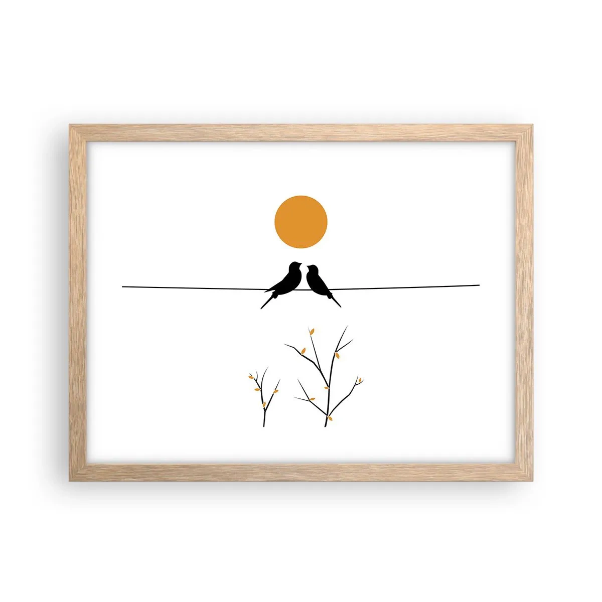 Poster in einem Rahmen aus heller Eiche - Abend der Nachtigallen - 40x30 cm