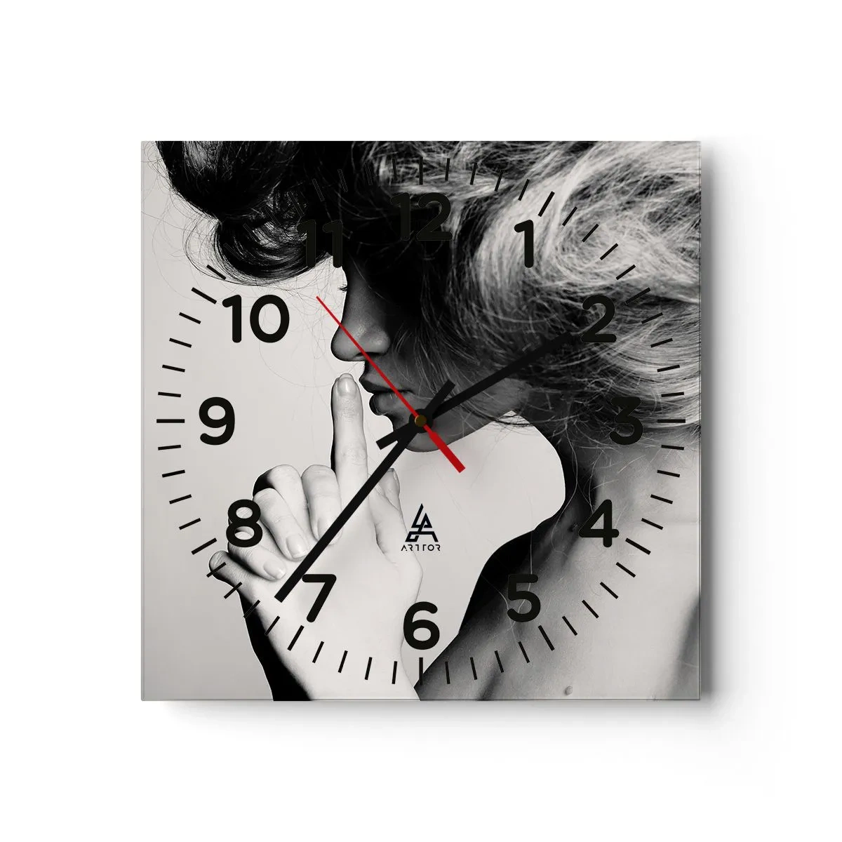 Wanduhr - Glasuhr - Auf sich selbst hören - 30x30 cm