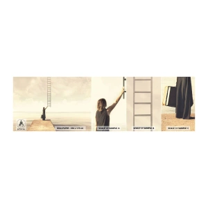 Fototapeten Muster Selbstklebend Deluxe Sticker - Eine magische Reise - Abstraktion, Frau, Leiter - 100x30 cm