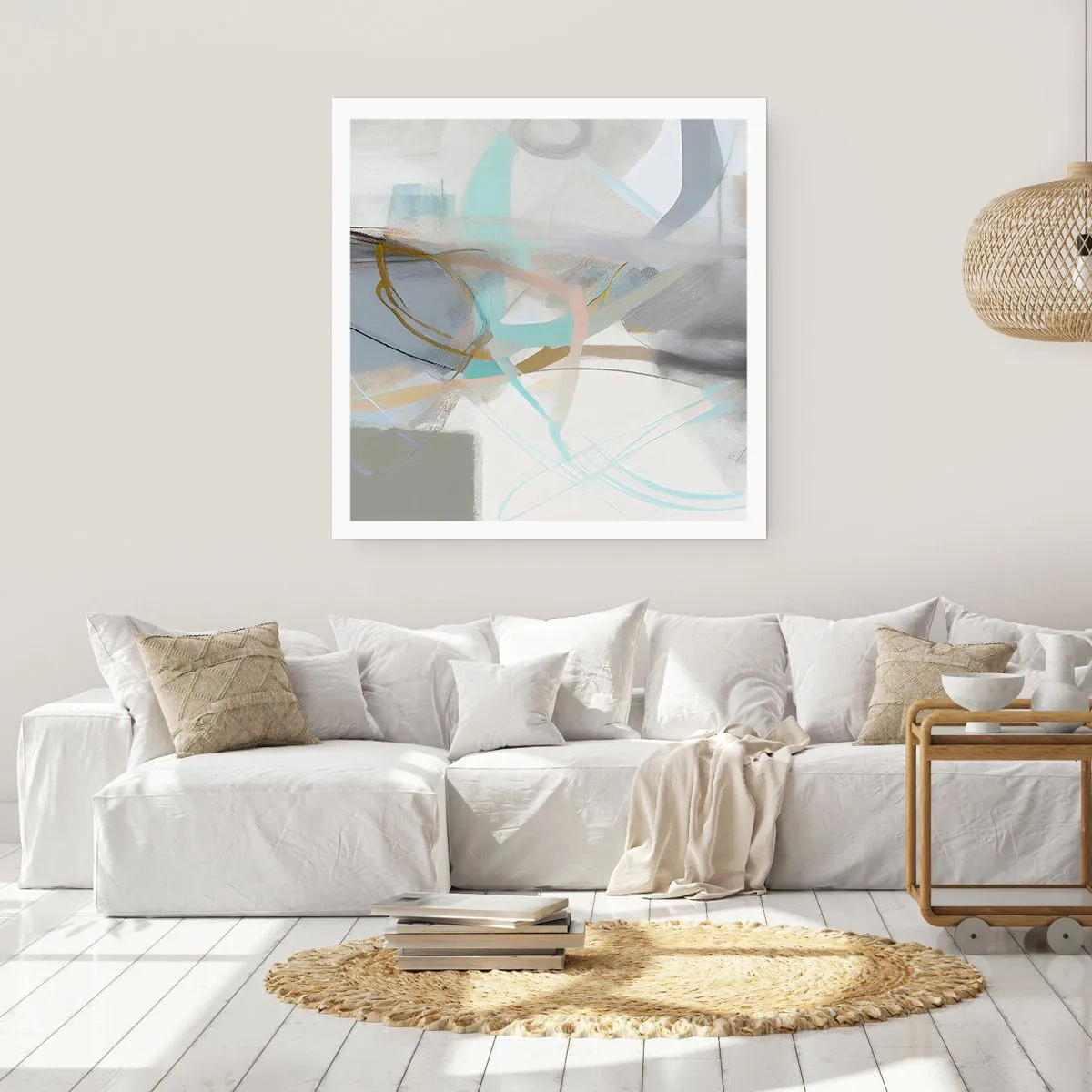 Poster - Neblige Abstraktion - 60x60 cm