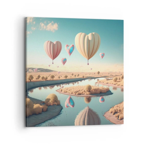 Bild auf Leinwand - Leinwandbild - Dank Liebe steigt man auf - 70x70 cm