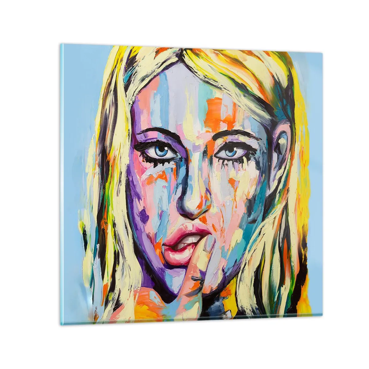 Glasbild - Bild auf glas - Schau ihr direkt in die Augen - 50x50 cm