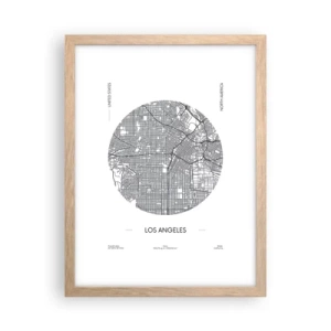 Poster in einem Rahmen aus heller Eiche - Anatomie von Los Angeles - 30x40 cm