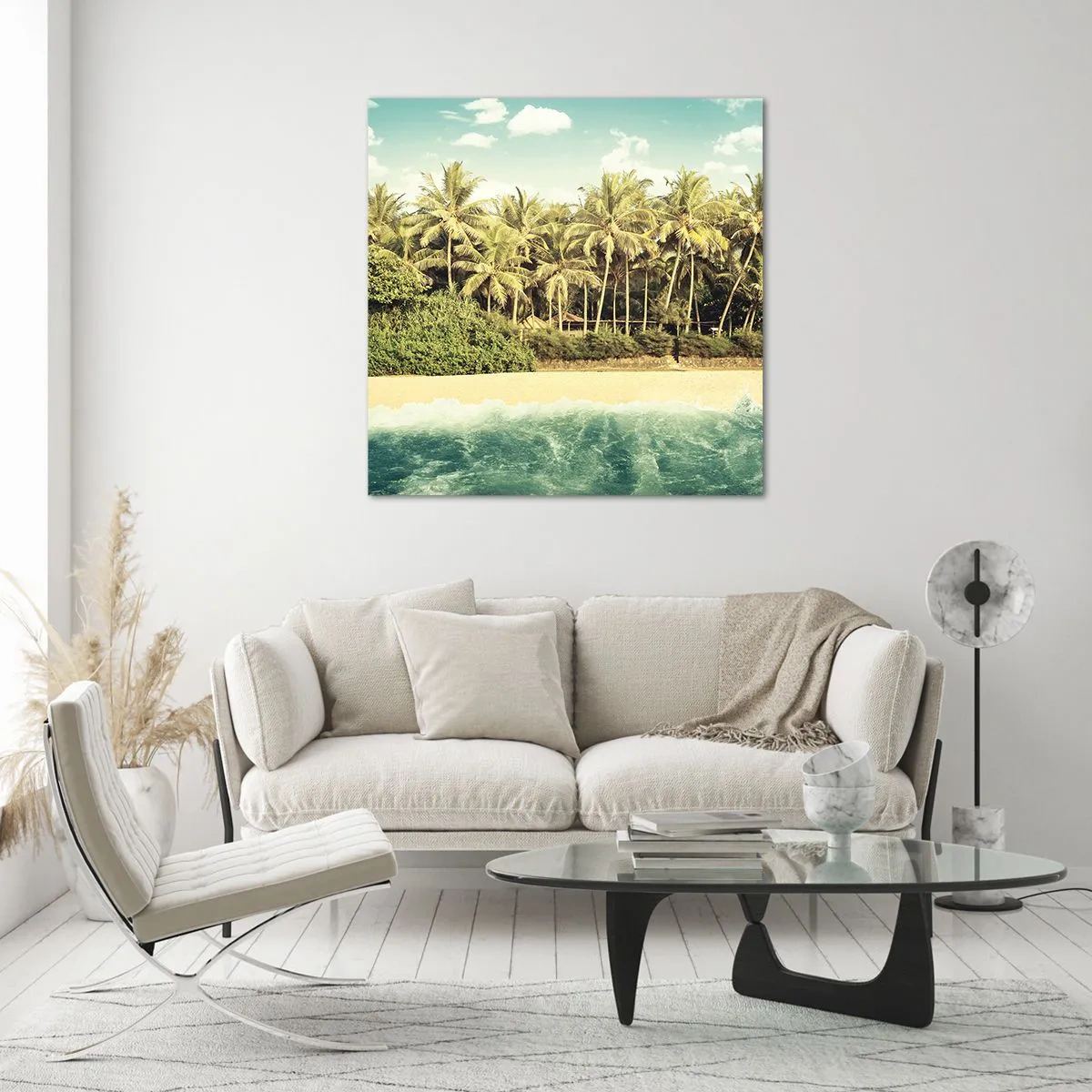 Glasbild - Bild auf glas - Wie wäre es hier? - 60x60 cm