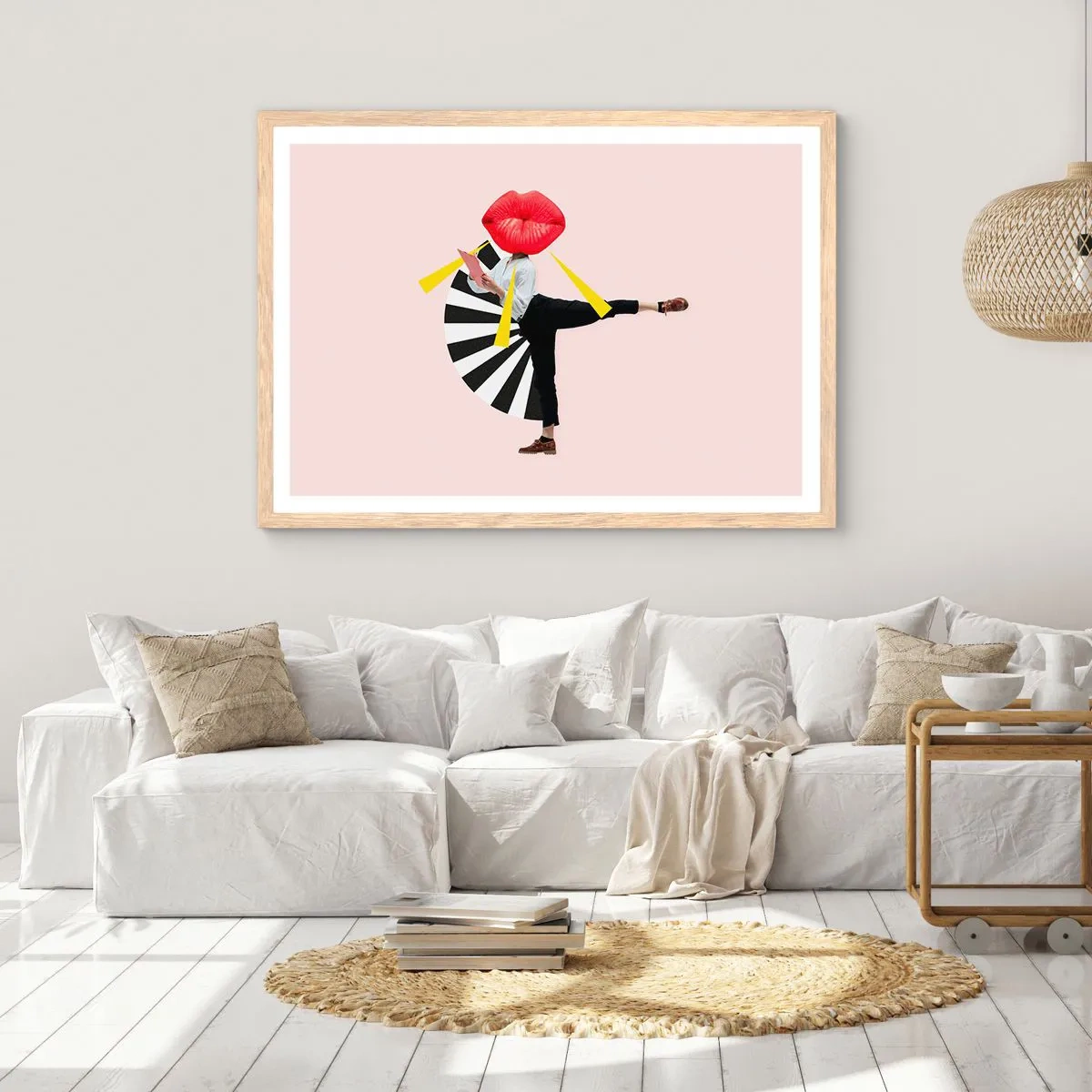 Poster in einem Rahmen aus heller Eiche - Surreale Pop-Art - 91x61 cm