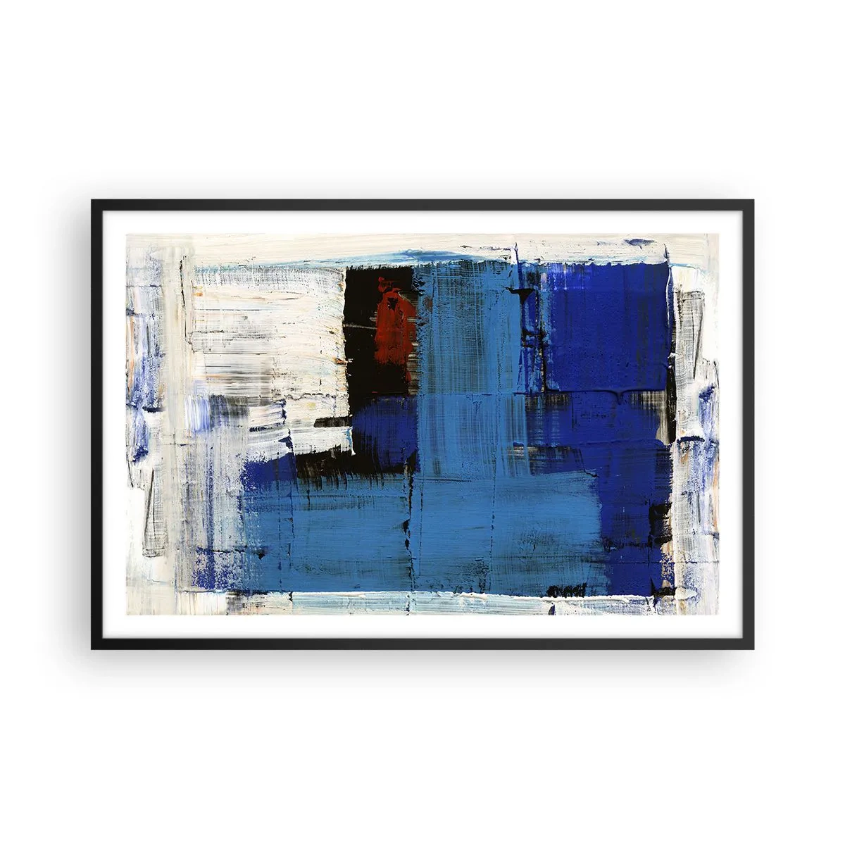 Poster in einem schwarzem Rahmen - Geheimnis ist blau - 91x61 cm