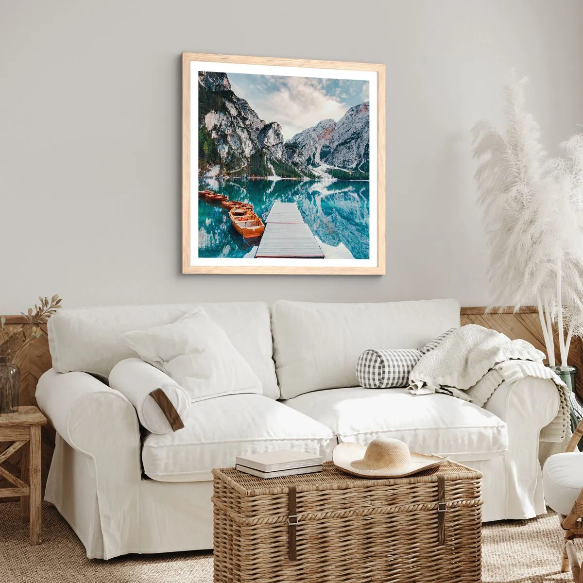 Poster in einem Rahmen aus heller Eiche - Wir zeigen Ihnen Schönheit - 30x30 cm