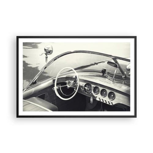 Poster in einem schwarzem Rahmen - Wetter für die Reichen - 91x61 cm