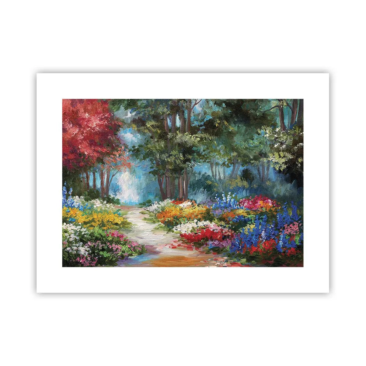 Poster - Waldgarten, Blumenwald - 40x30 cm