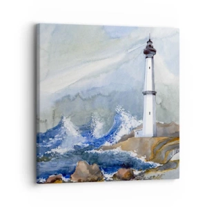 Bild auf Leinwand - Leinwandbild - Gegen die Dunkelheit und den Sturm - 30x30 cm