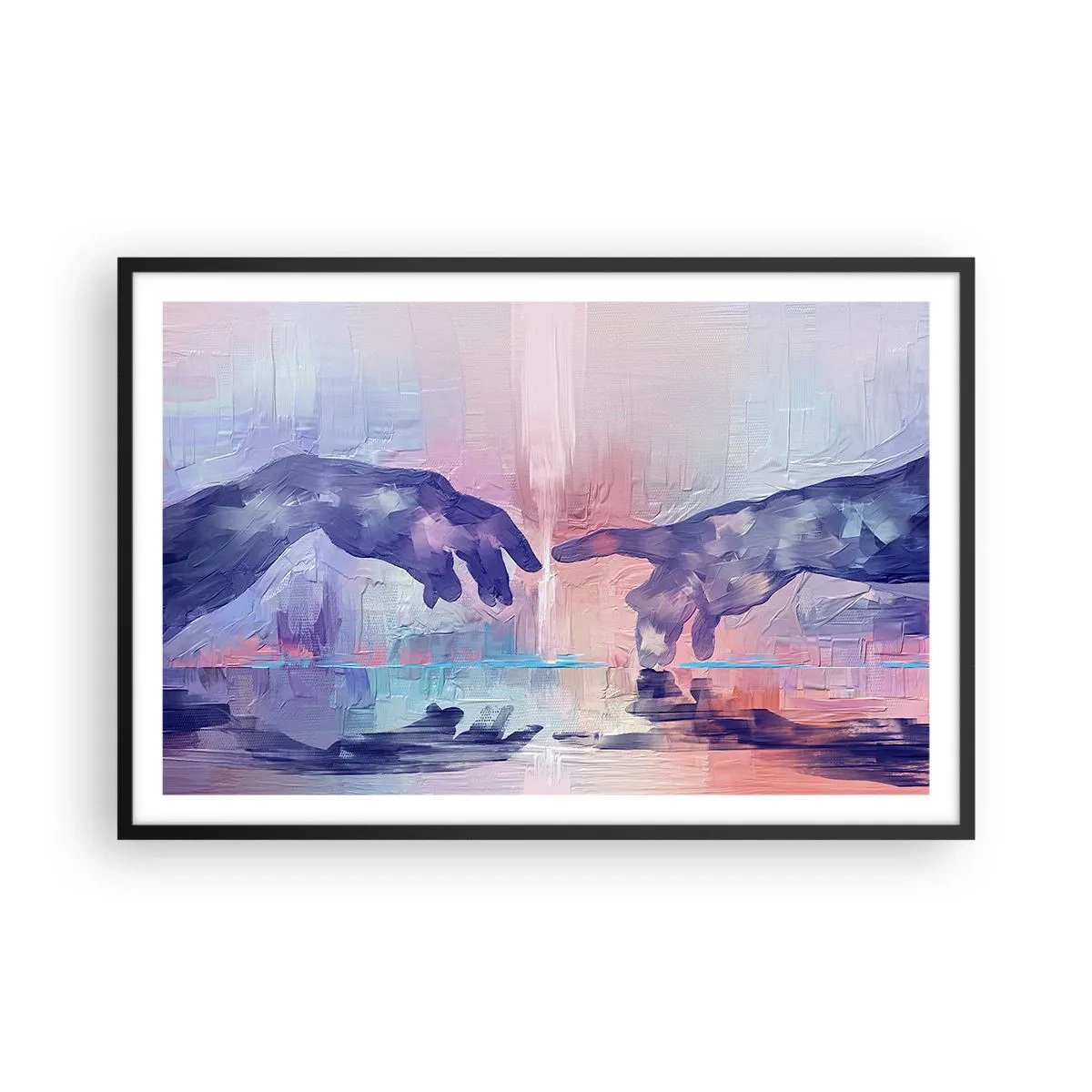 Poster in einem schwarzem Rahmen - Göttlicher Funke des Lebens - 91x61 cm