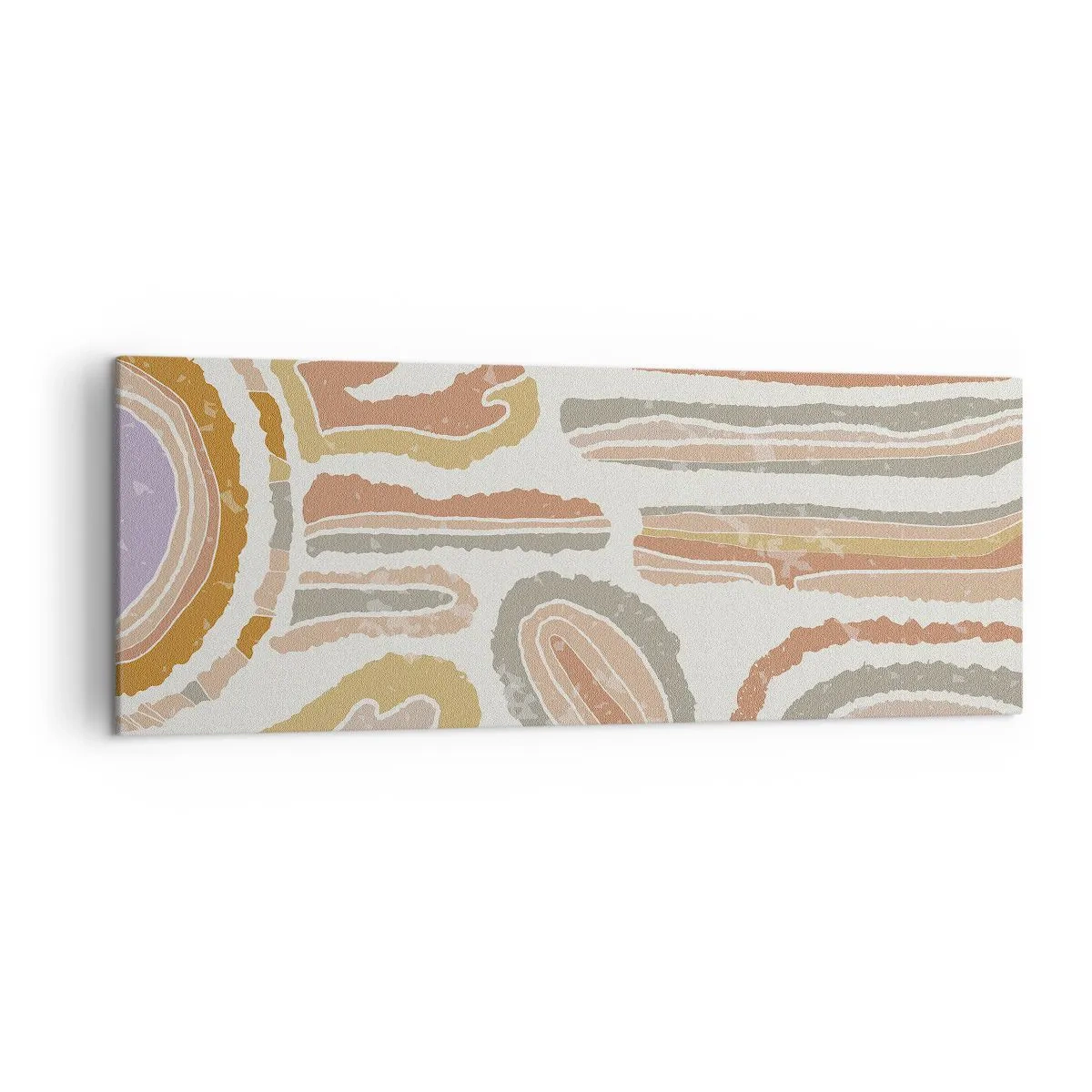 Bild auf Leinwand - Leinwandbild - Bunte Querschnitte abstrakter Formen - 140x50cm - Bunte Querschnitte - Moderne Wanddekoration für Wohnzimmer und Schlafzimmer ARTTOR