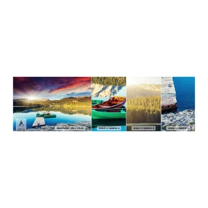 Fototapeten Muster Selbstklebend Deluxe Sticker - Glatt wie ein Spiegel über dem Wasser - Landschaft, Berge, Wald - 100x30 cm