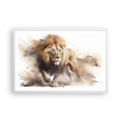Poster in einem weißen Rahmen - Der König zog um - 91x61 cm