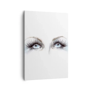 Bild auf Leinwand - Leinwandbild - Aquarell mit blauen Augen und zarten Akzenten - 50x70cm - Engelsaugen? - Moderne Wanddekoration für Wohnzimmer und Schlafzimmer ARTTOR