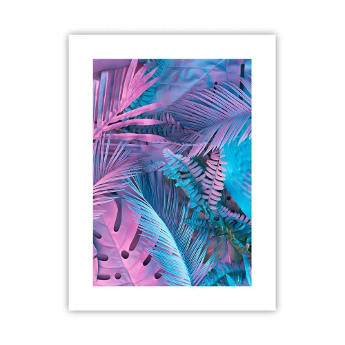 Poster - Tropen in Rosa und Blau - 30x40 cm