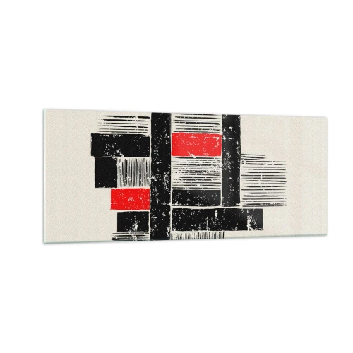 Glasbild - Bild auf glas - Rot und Schwarz - 100x40 cm
