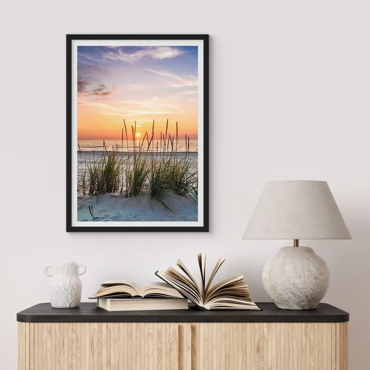 Poster in einem schwarzem Rahmen - Schau, denk, fühl - 70x100 cm