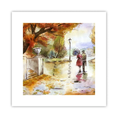Poster - Romantischer Herbst im Park - 30x30 cm