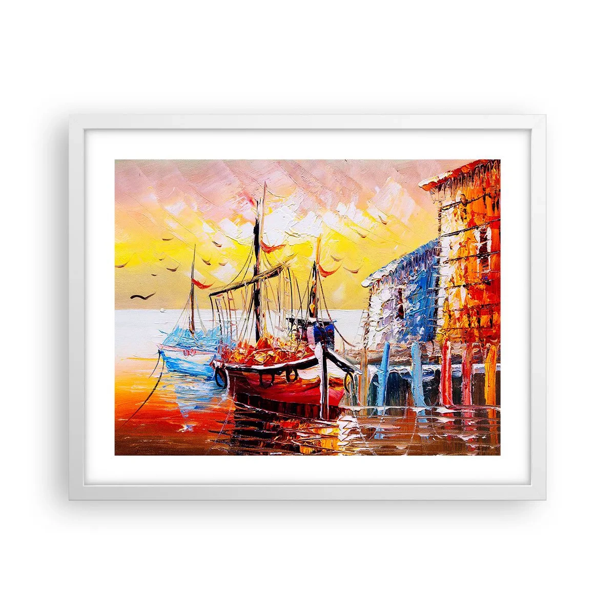 Poster in einem weißen Rahmen - Glückliche Rückkehr - 50x40 cm