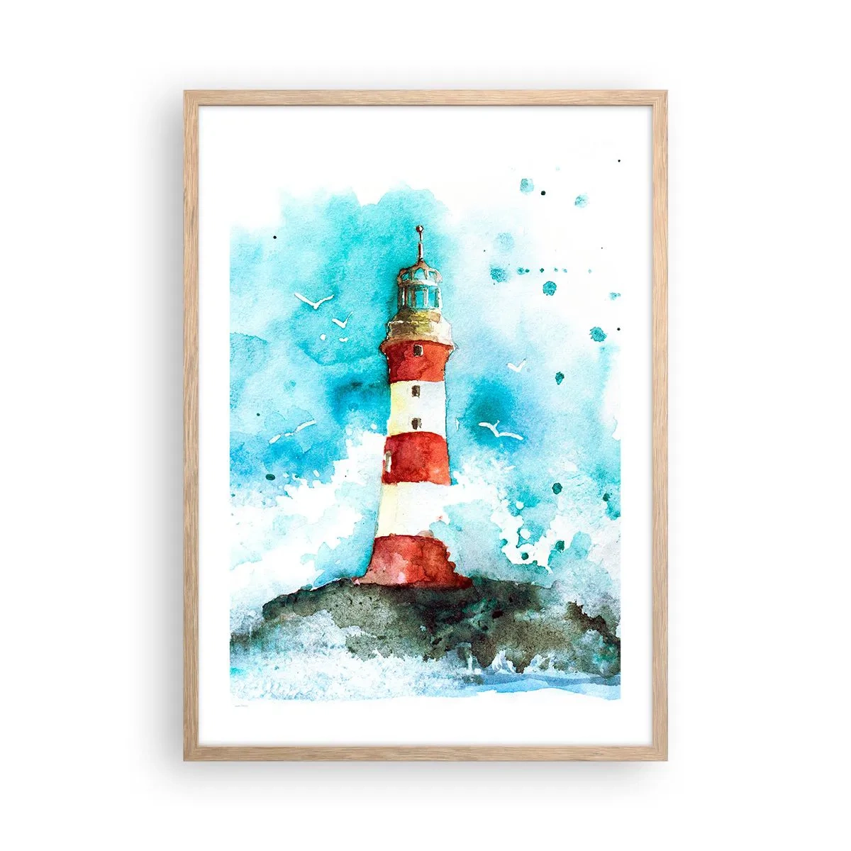 Poster in einem Rahmen aus heller Eiche - Einheit der Elemente - 50x70 cm