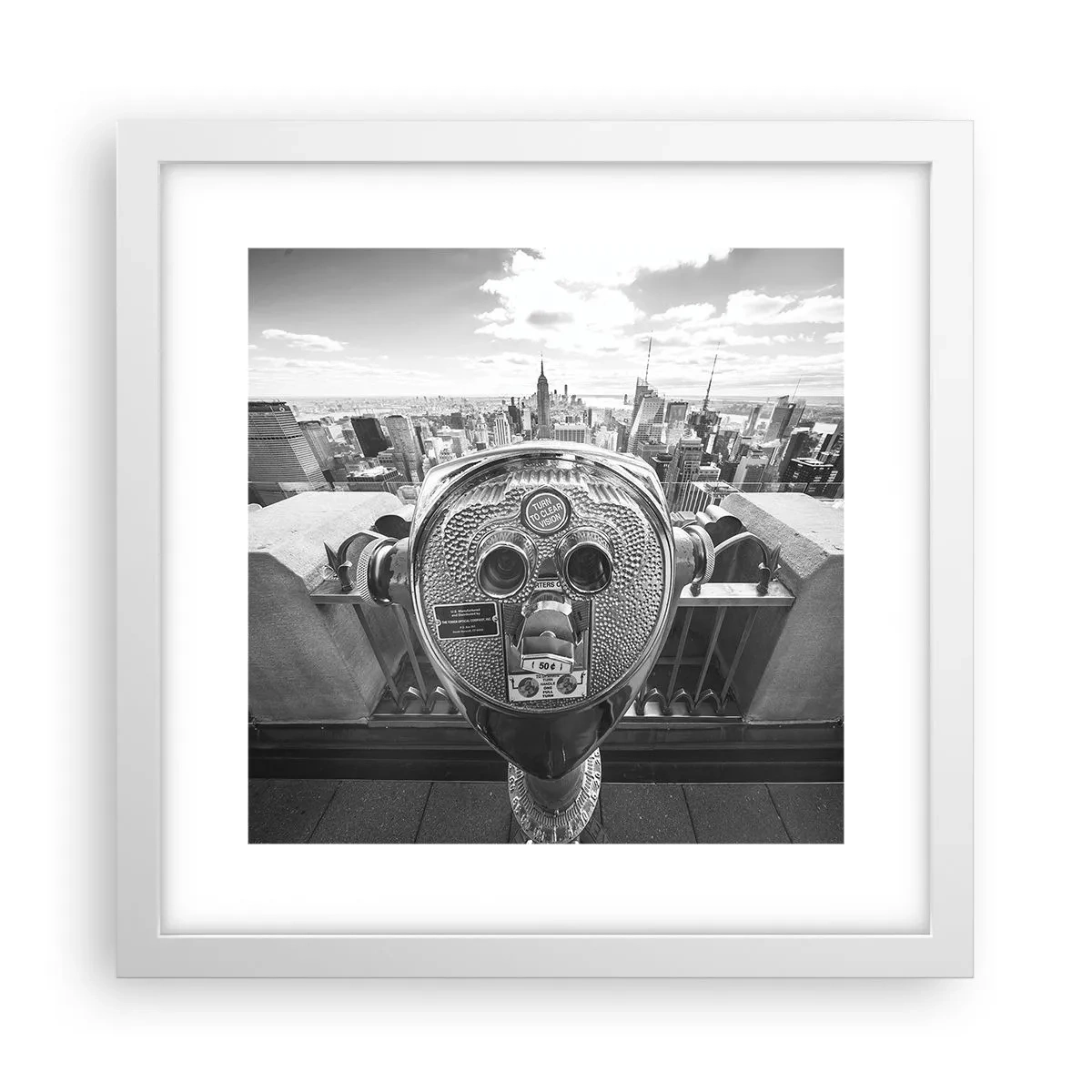 Poster in einem weißen Rahmen - Stadt über den Städten - 30x30 cm