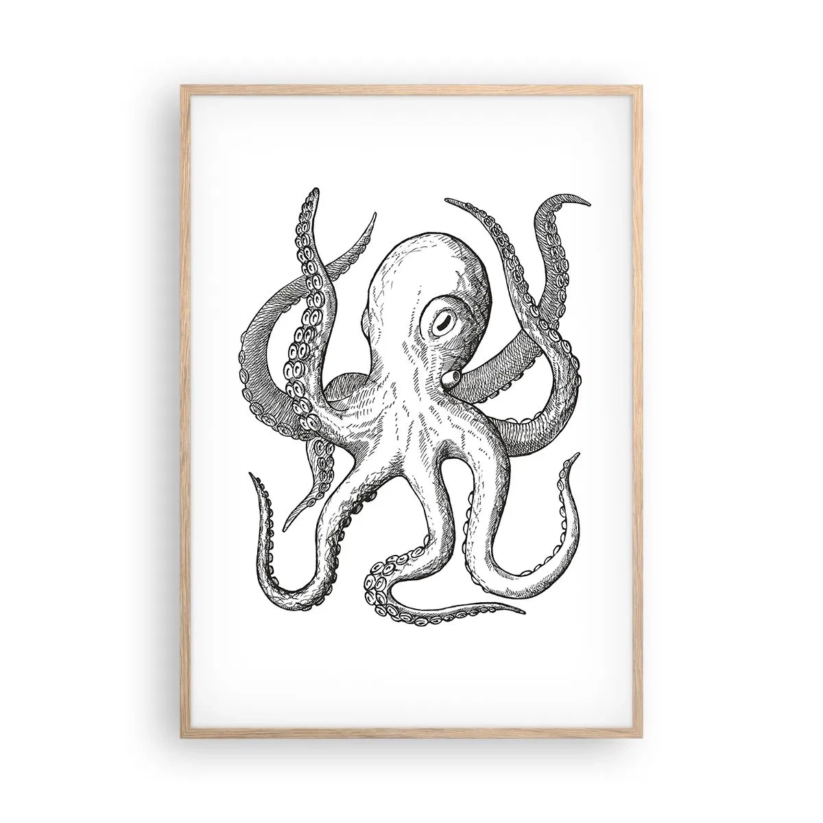 Poster in einem Rahmen aus heller Eiche - Mit den Wellen tanzen - 70x100 cm