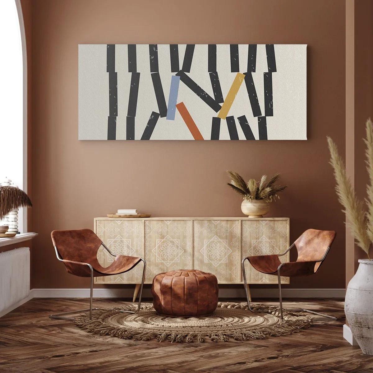 Bild auf Leinwand - Leinwandbild - Domino – Komposition - 100x40 cm