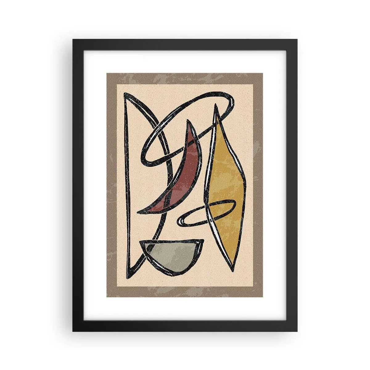 Poster in einem schwarzem Rahmen - Komposition – Bögen und Ovale - 30x40 cm