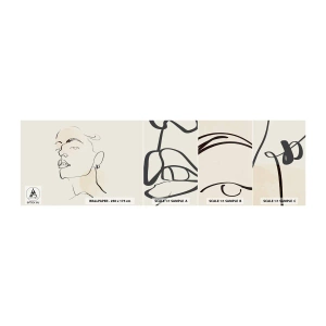 Fototapeten Muster Selbstklebend Deluxe Sticker - Ein stolzer Blick - Das Gesicht einer Frau, Porträt einer Frau, Grafik - 100x30 cm