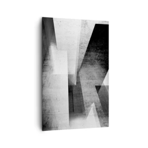 Bild auf Leinwand - Leinwandbild - Geometrische Formen in einer monochromen Komposition - 80x120cm - Die Raumstruktur - Moderne Wanddekoration für Wohnzimmer und Schlafzimmer ARTTOR