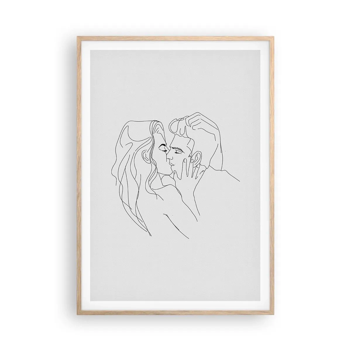 Poster in einem Rahmen aus heller Eiche - Dieselbe Linie - 70x100 cm