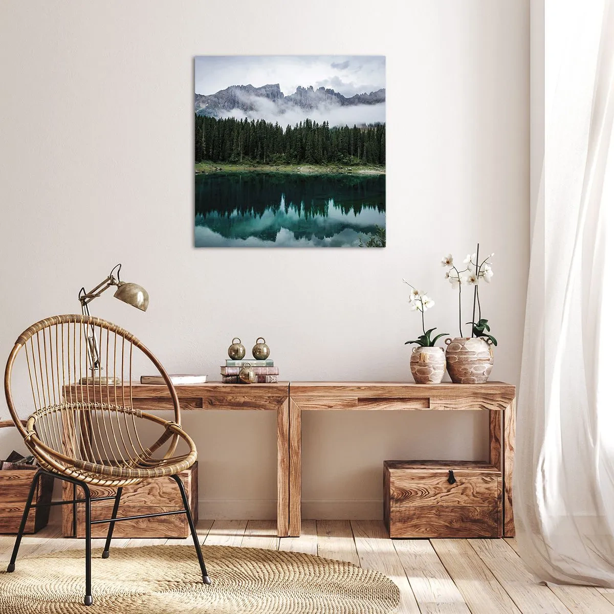 Bild auf Leinwand - Leinwandbild - Leise, leise, lass uns das Trinkwasser nicht wecken ... - 40x40 cm